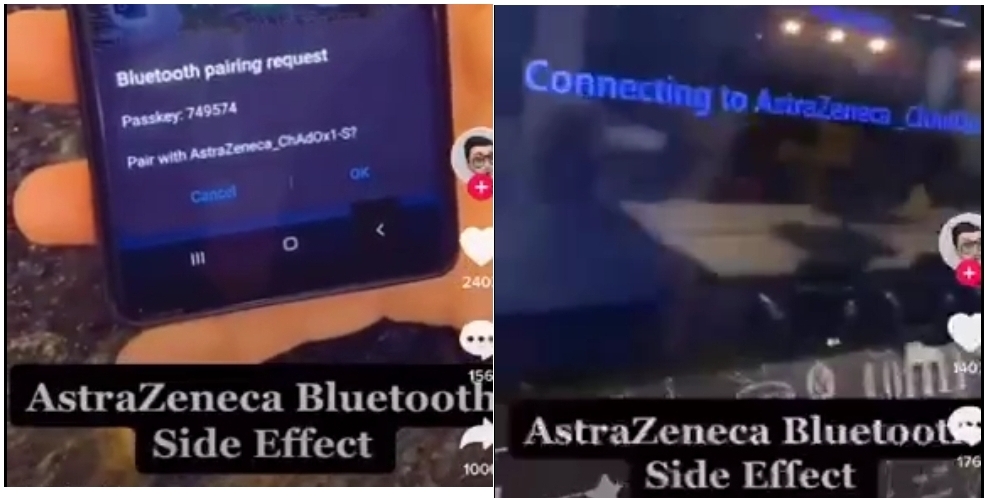 Astrazeneca injection reacts to Bluetooth