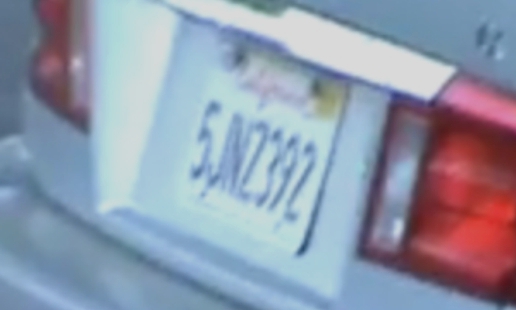 Suspect's license plate