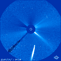 Comet seen by Nasa's SOHO satellite