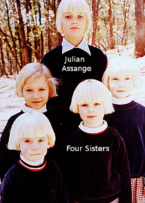 Julian Assange and four sisters