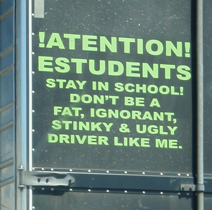 Truck driver message