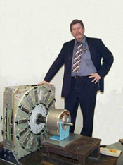 Dennis Lee with ultra efficient electric generator