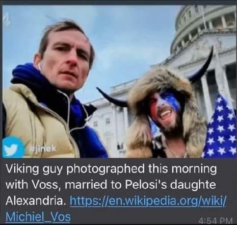 Pelosi's son in law with Viking guy 1-6-2021